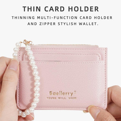 Baellerry N8356 Porte-cartes femme, plusieurs fentes pour cartes, porte-monnaie (noir)