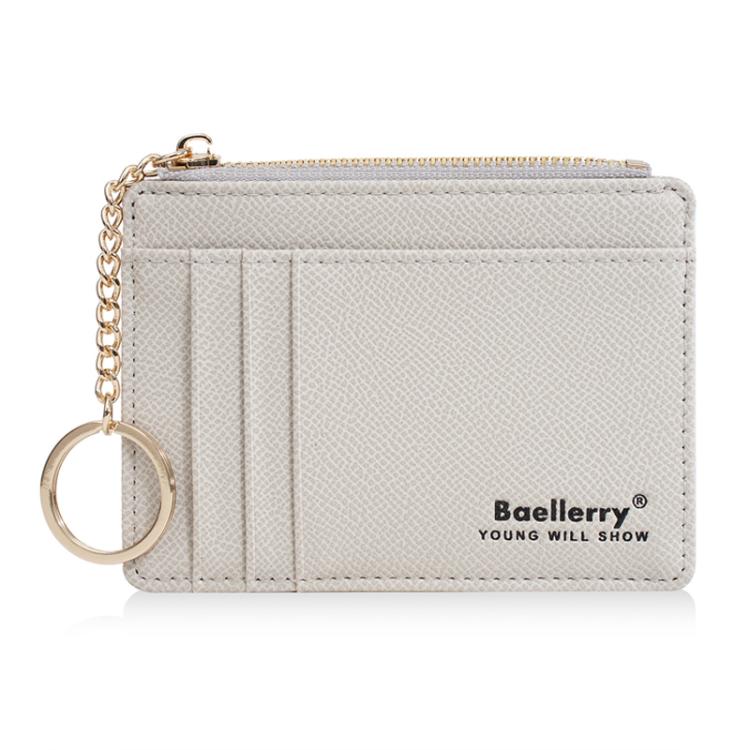 Baellerry K9117 Femme Porte-cartes Multi-fentes Style Fin avec Porte-clés Porte-monnaie (Gris)