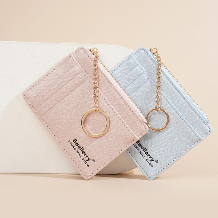 Baellerry K9117 Femme Porte-cartes Multi-fentes Style Fin avec Porte-clés Porte-monnaie (Gris)
