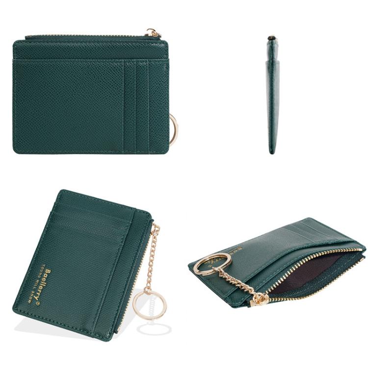 Baellerry K9117 Femme Porte-cartes Multi-fentes Style Fin avec Porte-clés Porte-monnaie (Gris)