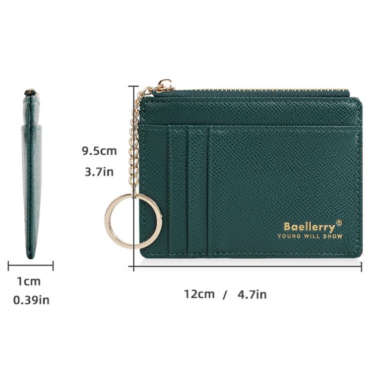 Baellerry K9117 Femme Porte-cartes Multi-fentes Style Fin avec Porte-clés Porte-monnaie (Gris)