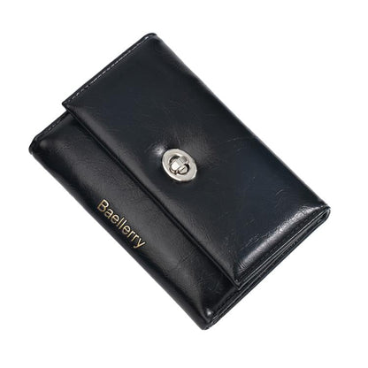 Portefeuille zippé trois volets Baellerry N8400 pour femme (noir)