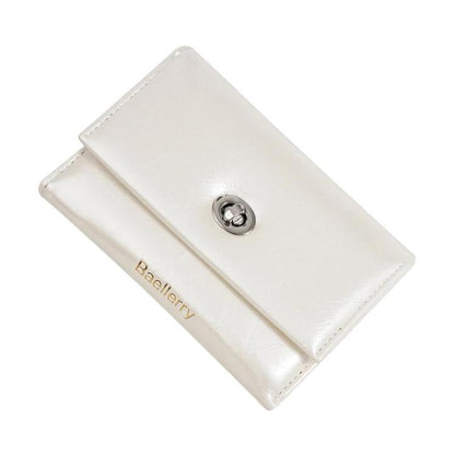 Baellerry N8400 Women Short Style Three Fold Zipper Wallet(Beige)