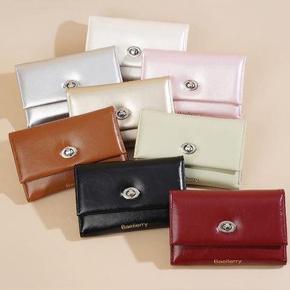Baellerry N8400 Women Short Style Three Fold Zipper Wallet(Beige)