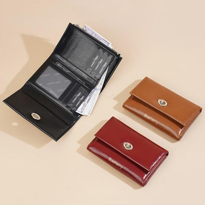 Portefeuille zippé trois volets Baellerry N8400 pour femme (noir)
