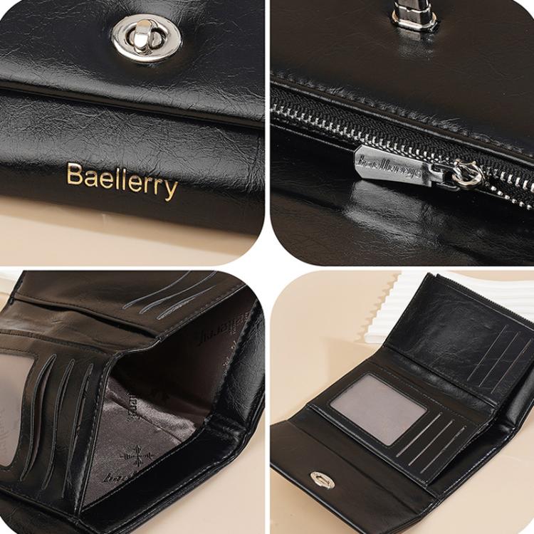 Baellerry N8400 Portefeuille court femme à trois volets avec fermeture éclair (rose)