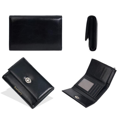 Portefeuille zippé trois volets Baellerry N8400 pour femme (noir)