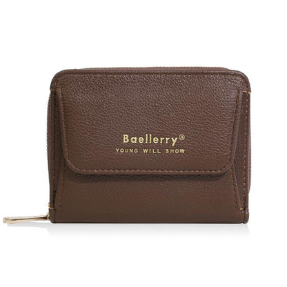 Baellerry NR120 Women Zipper Wallet Organ Two Fold Wallet(Coffee)