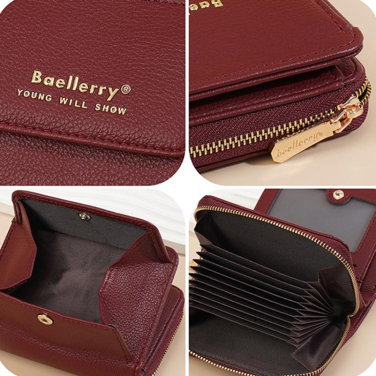 Baellerry NR120 Women Zipper Wallet Organ Two Fold Wallet(Black)