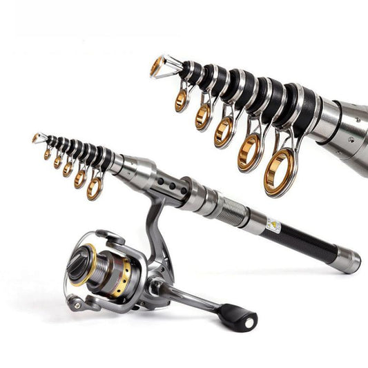 1.8m TOPLINE TACKLE Ultra-short Mini Carbon Fishing Rod Retractable Handle Telescopic Fishing Rod