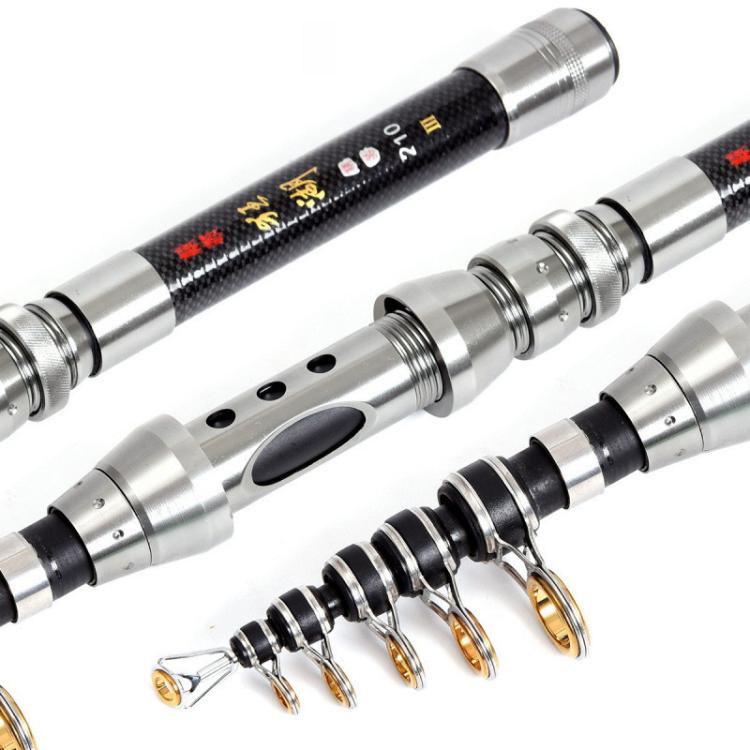1.8m TOPLINE TACKLE Ultra-short Mini Carbon Fishing Rod Retractable Handle Telescopic Fishing Rod