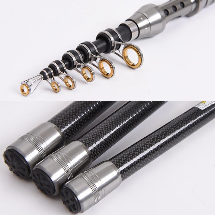 2.4m TOPLINE TACKLE Ultra-short Mini Carbon Fishing Rod Retractable Handle Telescopic Fishing Rod