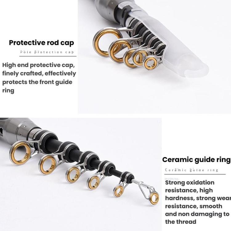 2.4m TOPLINE TACKLE Ultra-short Mini Carbon Fishing Rod Retractable Handle Telescopic Fishing Rod