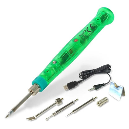 ProsKit SI-169U Kit de fer à souder pour réparation d'impression 3D Mini stylo à souder USB portable (vert)