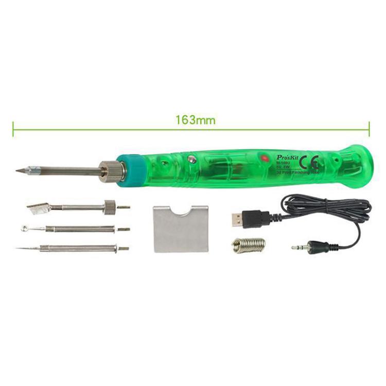 ProsKit SI-169U Kit de fer à souder pour réparation d'impression 3D Mini stylo à souder USB portable (vert)