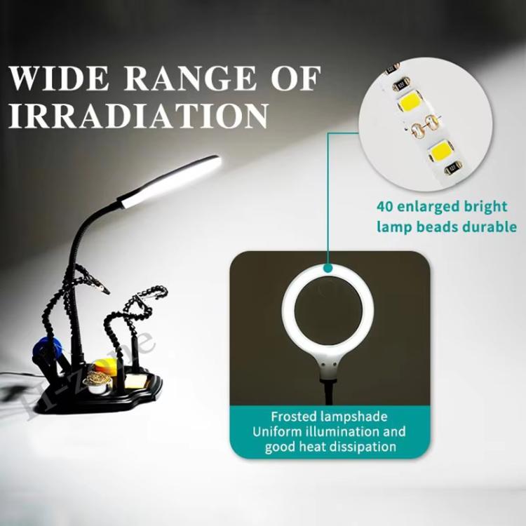 ProsKit SN-396 Station de soudage de réparation 7 en 1 avec loupe LED et support de fer à souder à température constante
