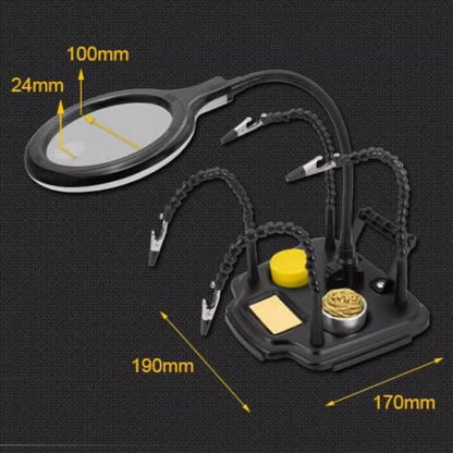 ProsKit SN-396 Station de soudage de réparation 7 en 1 avec loupe LED et support de fer à souder à température constante