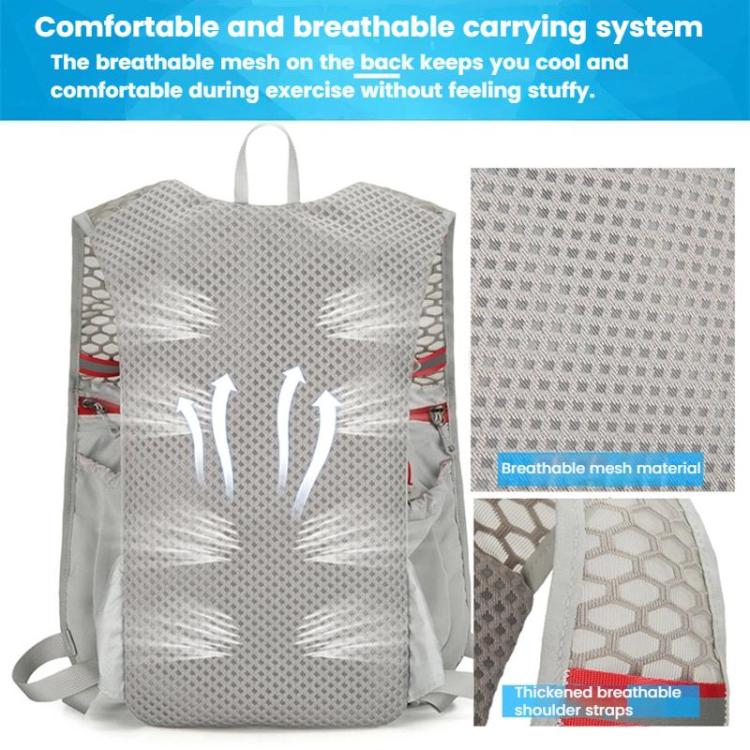 AZELA A1314 Outdoor Sports Backpack Portable Cycling Bag Breathable Lightweight Running Backpack(Gray)