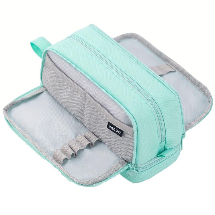 Angoo Student Four-Layer Waterproof Wear-Resistant Pencil Case(Green)