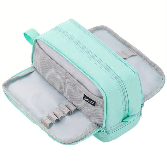 Angoo Student Four-Layer Waterproof Wear-Resistant Pencil Case(Green)