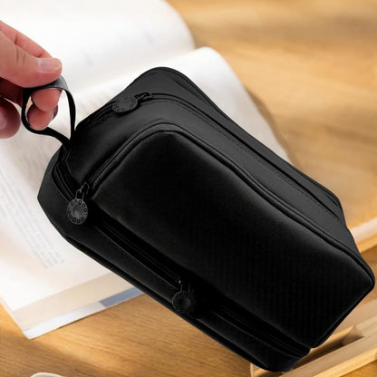 Angoo Student Four-Layer Waterproof Wear-Resistant Pencil Case(Navy)