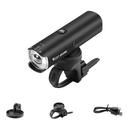 WEST BIKING Bicycle High-Brightness Rechargeable Headlight With Power Reminder Rotatable Function, Spec: 800 Lumens