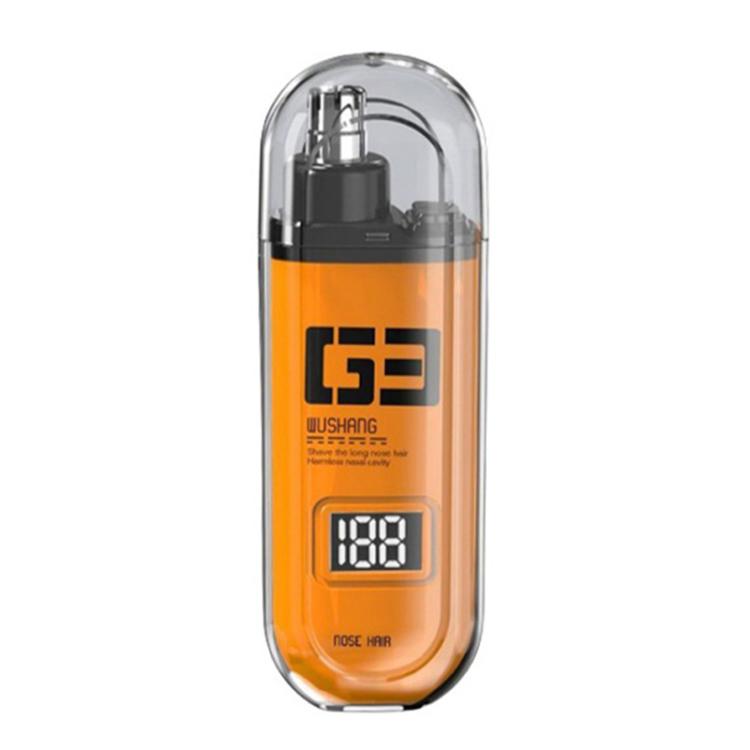 WUSHANG Tondeuse de poils de nez rechargeable USB-C, toilettage nasal doux et indolore (orange)