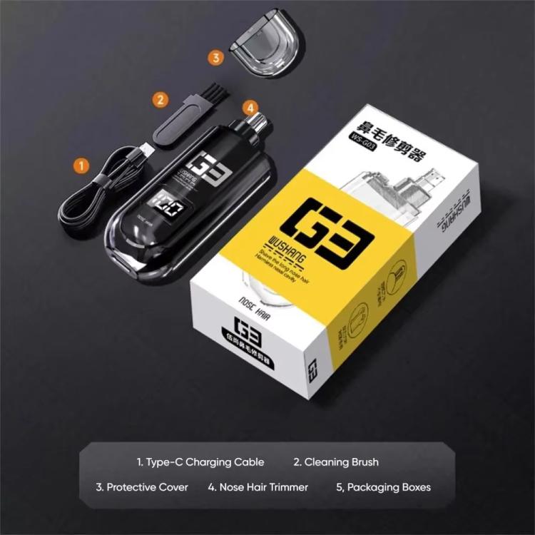 WUSHANG Tondeuse de poils de nez rechargeable, chargement USB-C, épilation nasale douce et indolore (blanc)
