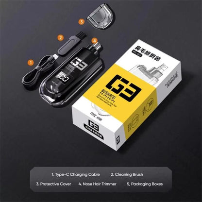 WUSHANG Tondeuse de poils de nez rechargeable, chargement USB-C, épilation nasale douce et indolore (blanc)