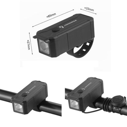 JOHORSE Bicycle Headlight With USB Rechargeable For Cycling Illumination, Model: CB-18055 + Horn