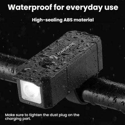 JOHORSE Bicycle Headlight With USB Rechargeable For Cycling Illumination, Model: CB-18055 + Horn