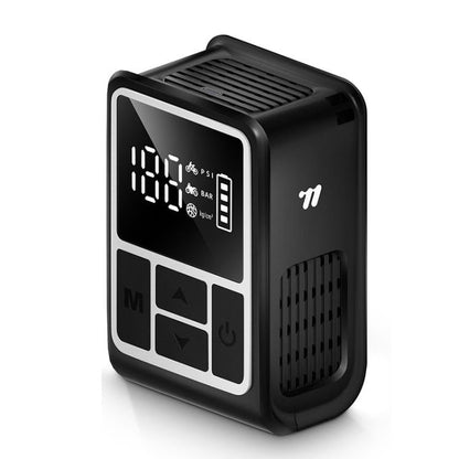 WEST BIKING Mini Digital Electric Air Pump Portable Tire Inflator with Preset Pressure, USB-C Rechargeable for Bikes Motorcycles Balls(Black White)