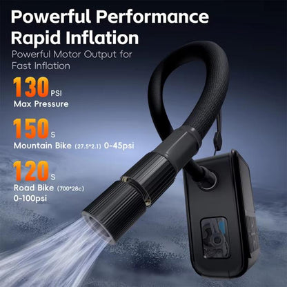 WEST BIKING Mini Digital Electric Air Pump Portable Tire Inflator with Preset Pressure, USB-C Rechargeable for Bikes Motorcycles Balls(Black White)