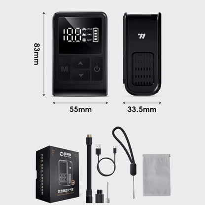 WEST BIKING Mini Digital Electric Air Pump Portable Tire Inflator with Preset Pressure, USB-C Rechargeable for Bikes Motorcycles Balls(Black White)