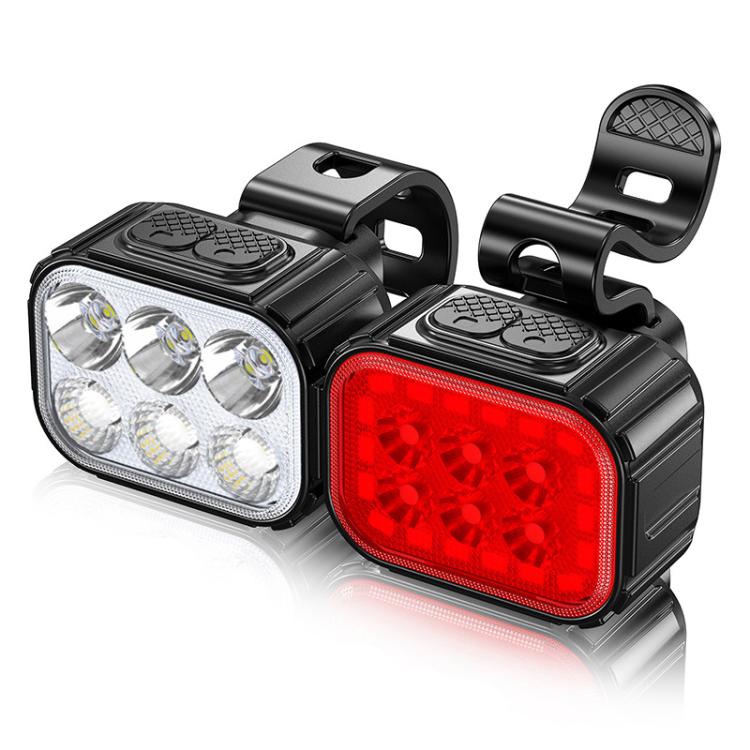 CYCLAMI Q6 Front Light+Tail Light Bicycle Night Riding Warning Light Cycling Rechargeable Light