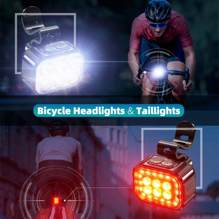CYCLAMI Q6 Front Light+Tail Light Bicycle Night Riding Warning Light Cycling Rechargeable Light