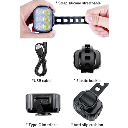 CYCLAMI Q6 Front Light+Tail Light Bicycle Night Riding Warning Light Cycling Rechargeable Light