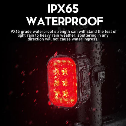 CYCLAMI Q6 Front Light+Tail Light Bicycle Night Riding Warning Light Cycling Rechargeable Light