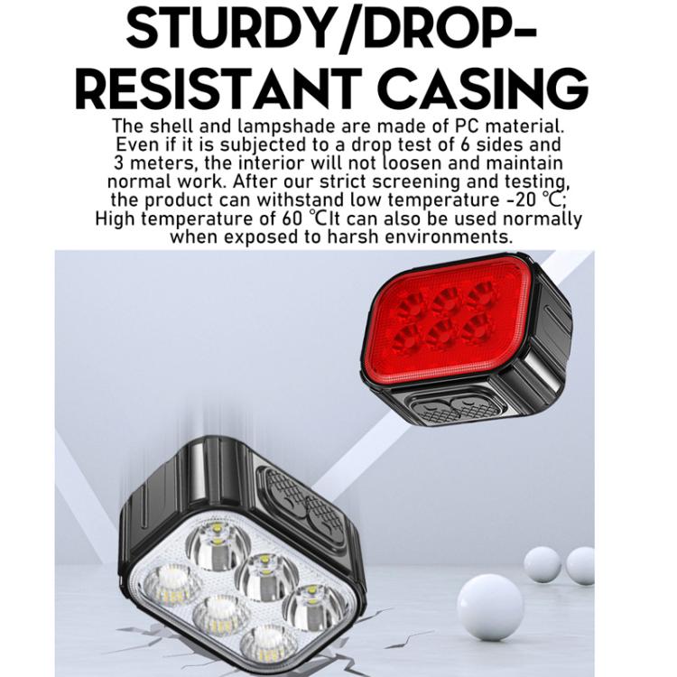 CYCLAMI Q6 Front Light+Tail Light Bicycle Night Riding Warning Light Cycling Rechargeable Light