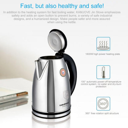 KAMJOVE T-190 Kettle Food Contact 304 Stainless Steel 2L Electric Kettle CN Plug(T-190 2L)