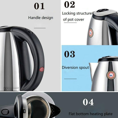 KAMJOVE T-190 Kettle Food Contact 304 Stainless Steel 2L Electric Kettle CN Plug(T-190 2L)