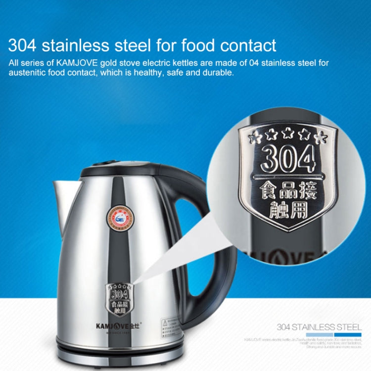 KAMJOVE T-190 Kettle Food Contact 304 Stainless Steel 2L Electric Kettle CN Plug(T-190 2L)