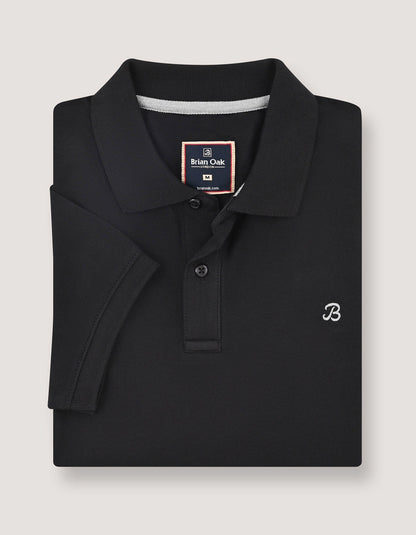 Black Regular Fit Cotton Polo Shirt
