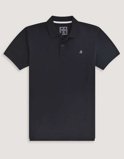 Black Regular Fit Cotton Polo Shirt