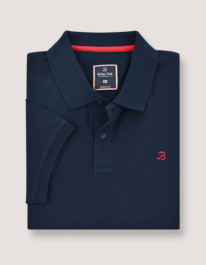 Navy Regular Fit Cotton Polo Shirt