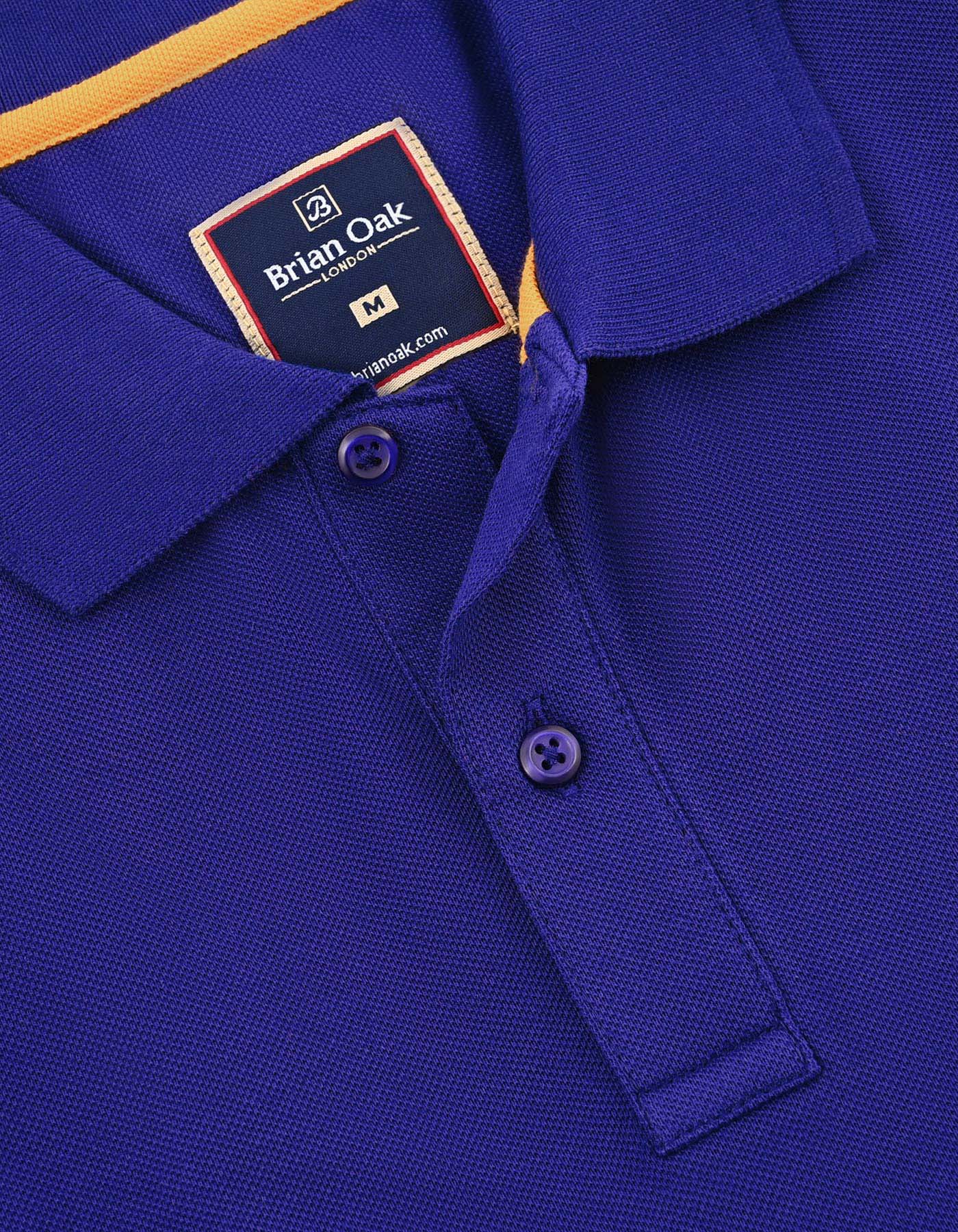 Blue Regular Fit Cotton Polo Shirt