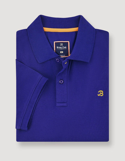 Blue Regular Fit Cotton Polo Shirt