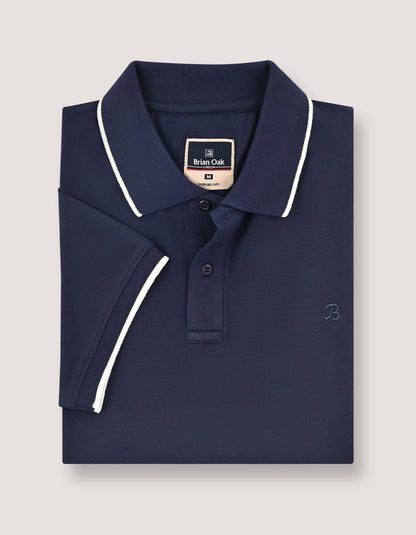 Navy Regular Fit Cotton Polo Shirt