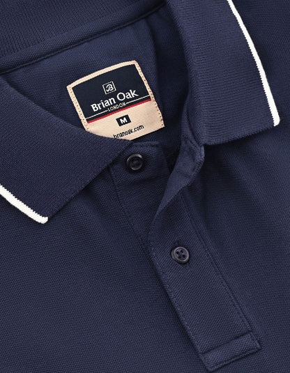 Navy Regular Fit Cotton Polo Shirt