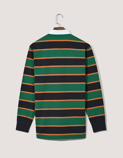 British Green Striped Rugby Shirt